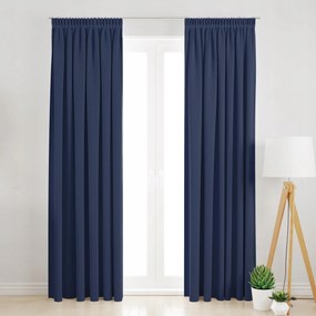 Sötétítő Függöny Szalaggal 145X160 Sötétkék