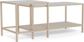 Szürke acél dohányzóasztal szett 2 db-os 50x90 cm Seaford – Actona