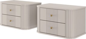 Vesper függő éjjeliszekrény készlet 56 cm - kasmír / arany fogantyúk