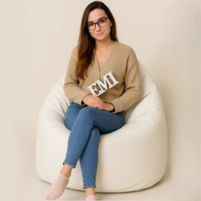 EMI Körte alakú fehér műbőr babzsákfotel