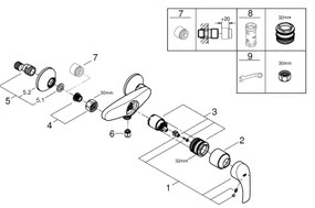 GROHE 33555002 - EUROSMART zuhanycsaptelep DN 15 fényes króm