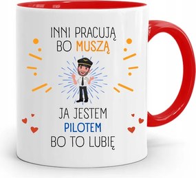 Pilóta Bögre Piros Születésnapi Ajándék fényképes nyomtatással