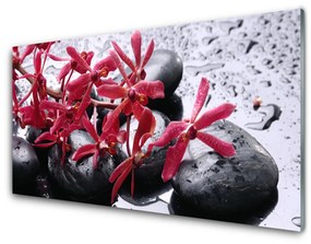 Fali üvegkép Virág Stones Art 140x70 cm