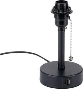 Brilagi - Asztali lámpa USB-porttal TABLON 1xE27/25W/230V fekete