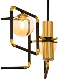 Jupiter 1984 - Csillár rúdon IBRA 5xG9/10W/230V fekete/arany/bézs