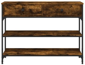 füstös tölgy színű szerelt fa tálalóasztal 100x25x75 cm