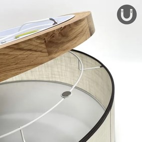 Brilagi - LED Mennyezeti lámpa BELLADONNA 3xE27/15W/230V átm. 50 cm krémes/tölgy