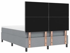 Boxrugós ágy matracmal Világosszürke 140 x 200 cm szövet