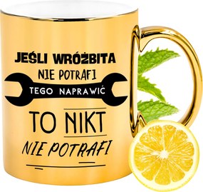 Arany csillogó bögre jósnőnek ajándék fényképes nyomtatással