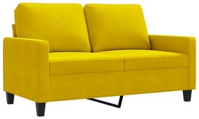 kétszemélyes sárga bársony kanapé 120 cm