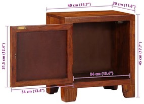 éjjeliszekrény 2 db 40x30x45 cm tömör fa akácfa