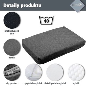 PETSTUFF® Kutyafekhely XL  sötétszürke 140 x 100 x 10 cm