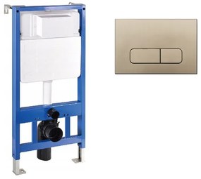 Mexen Fenix Slim beépíthető WC tartály + Fenix-02 arany nyomólap (60100-600204)
