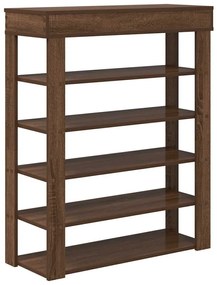 barna tölgyszínű szerelt fa cipőtartó 80x30x98 cm