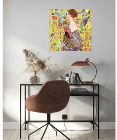 Gustav Klimt - A nő legyezővel festményének másolata, 60 x 60 cm