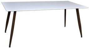 Asztal Dallas 127Fehér, Fekete, 75x90x180cm, Közepes sűrűségű farostlemez, Fém