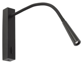 FARO FLIN fali lámpa, fekete, 3000K melegfehér, beépített LED, 3W, IP20, 64319