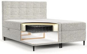 Világosszürke ágyneműtartós boxspring ágy 140x200 cm Urbaneo – Maison de Rêve