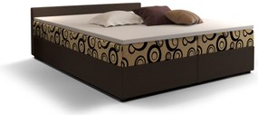 Franciaágy Boxspring 160 cm Ceren (minta + sötétbarna) (matraccal és tárolóhellyel). 1046415
