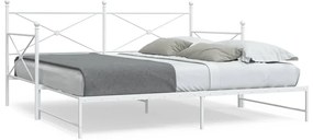 Daybed with Trundle without Mattress White 100x200 cm acél