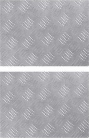 vidaXL Lépcsőfok Négyszögletes 2 pcs Ezüst 40 x 30 cm Alumínium