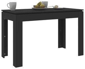 Fekete szerelt fa étkezőasztal 120 x 60 x 76 cm