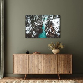 Kép - hegyi folyó télen (90x60 cm)