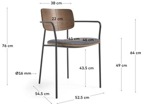 Szürke-barna étkezőszék Maureen – Kave Home