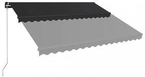 antracitszürke kézzel kihúzható LED-es napellenző 450 x 300 cm