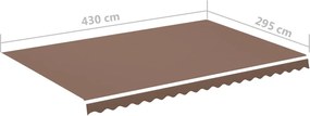 Barna csere napellenző ponyva 4,5 x 3 m