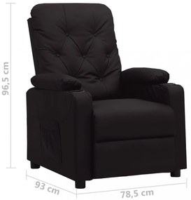 vidaXL fekete műbőr dönthető fotel
