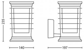 Philips 15280/54/PN - Kültéri fali lámpa MyGarden PATIO 1xE27/60W/230V IP44