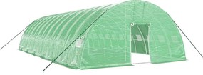 vidaXL zöld acélvázas melegház 72 m² 12 x 6 x 2,85 m