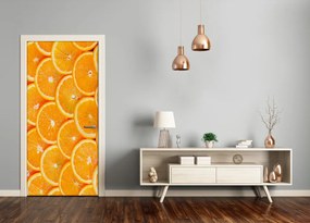 Ajtó tapéta narancs szeletek 85x205 cm