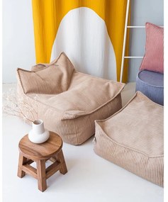 Világosbarna kordbársony gyerek babzsákfotel Square – Wigiwama