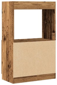 antik fa színű szerelt fa magasszekrény 63 x 33 x 100 cm