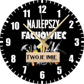 Dekoratív Falióra Legjobb Szakember Az Ön neve Szuper Ajándék 45 cm