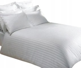 Szállodai párnahuzat damaszt 160x200 fehér pamut csíkos 1cm cipzáras