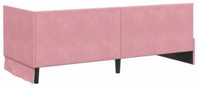 Sarokágy keret fejtámlával Rózsaszín 80 x 200 cm Bársony
