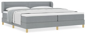 Boxspring Ágy Matraccal - Világosszürke, 200x200 cm, Szövet