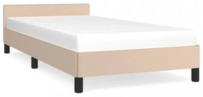 kávészínű ágykeret fejtámlával matrac nélkül 80 x 200 cm