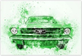 Poszterek 185x125 Zöld akvarell Mustang