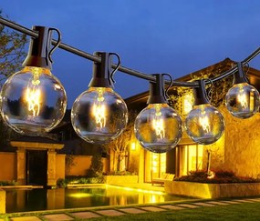 Girlanda Kerti lámpák 7.5m 25db vízálló fénylánc zsinór