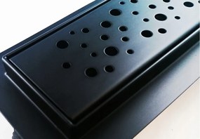 Maszkoló Lineáris Lefolyóhoz Rozsdamentes Acél Típus Cseppek Fekete Matt 110CM