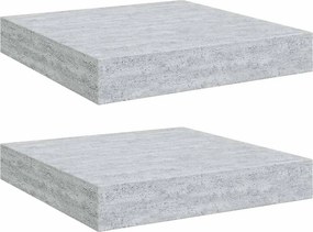 vidaXL 2 db betonszürke MDF lebegő fali polc 23 x 23,5 x 3,8 cm
