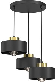 Csillár zsinóron MARTI 3xE27/15W/230V fekete/arany