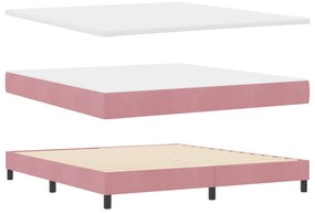 Boxspring Ágy Mattal és LED-del Rózsaszín 180x200 cm Bársonyos