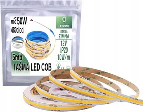 Led szalag Cob 480 dióda méterenként 12V Neon Hideg 5m Led Pro fényvonal