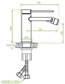 Laveo Pinar, bidé csaptelep h-138, króm, LAV-BAW_032D