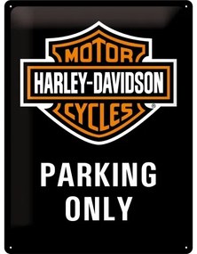 Fém tábla Harley Davidson - Parking Only, (30 x 40 cm)